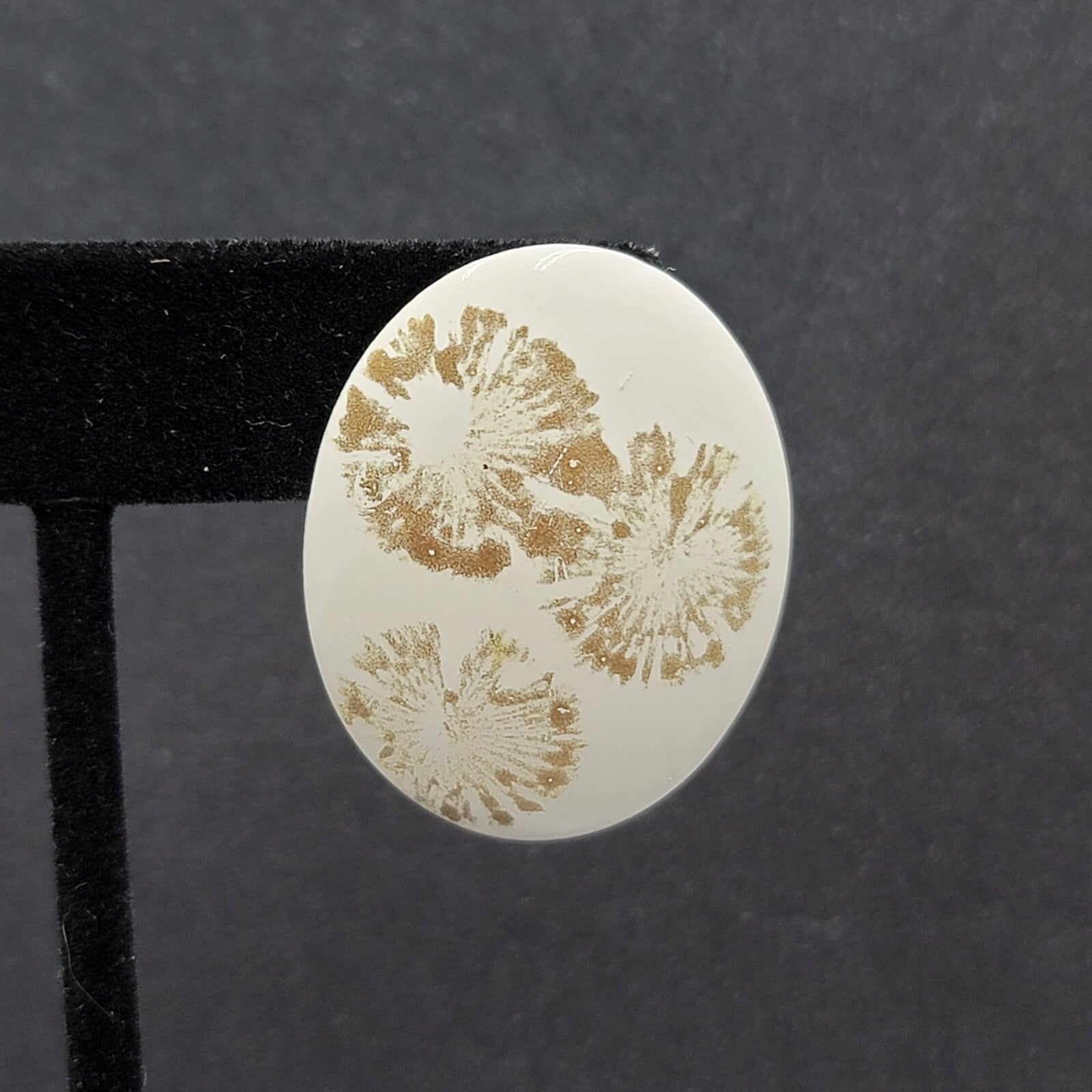 Vintage Pierced Earrings White Enamel over Metal Oval Gold Flowers Drop 1 3/8"
