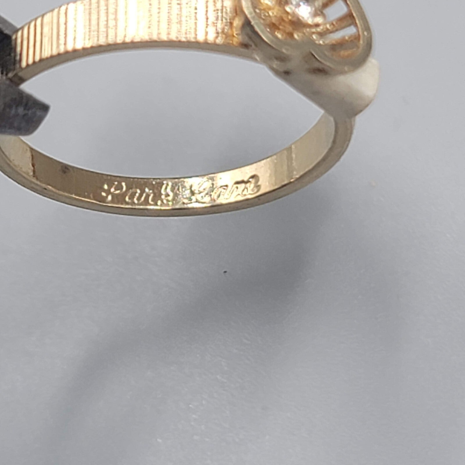 Vintage Park Lane Dainty Heart Ring Gold tone Cubic Zirconia CZ NOS