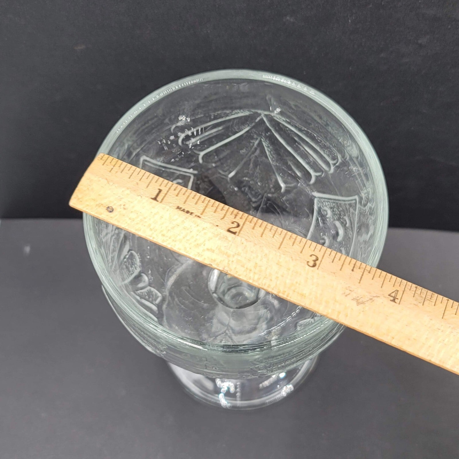 Martha Stewart Everyday McKee Repro Shell Diamond Pattern Glass Goblet 6 3/8"