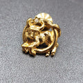 Zodiac Taurus Bull Lapel Hat Tie Pin Gold Plated Crystal Rhinestone 7/8"
