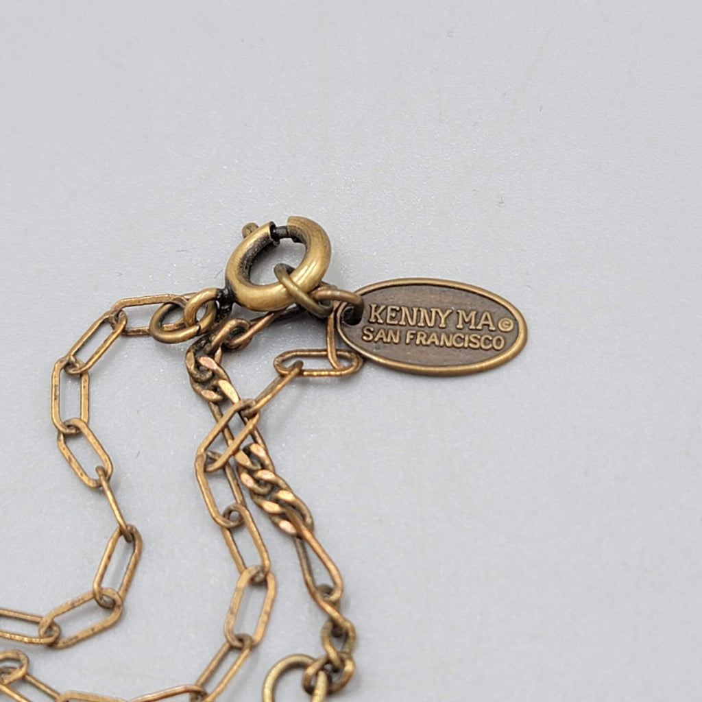 Vintage Kenny Ma San Francisco Crystal Necklace Bronze tone 16"-18”