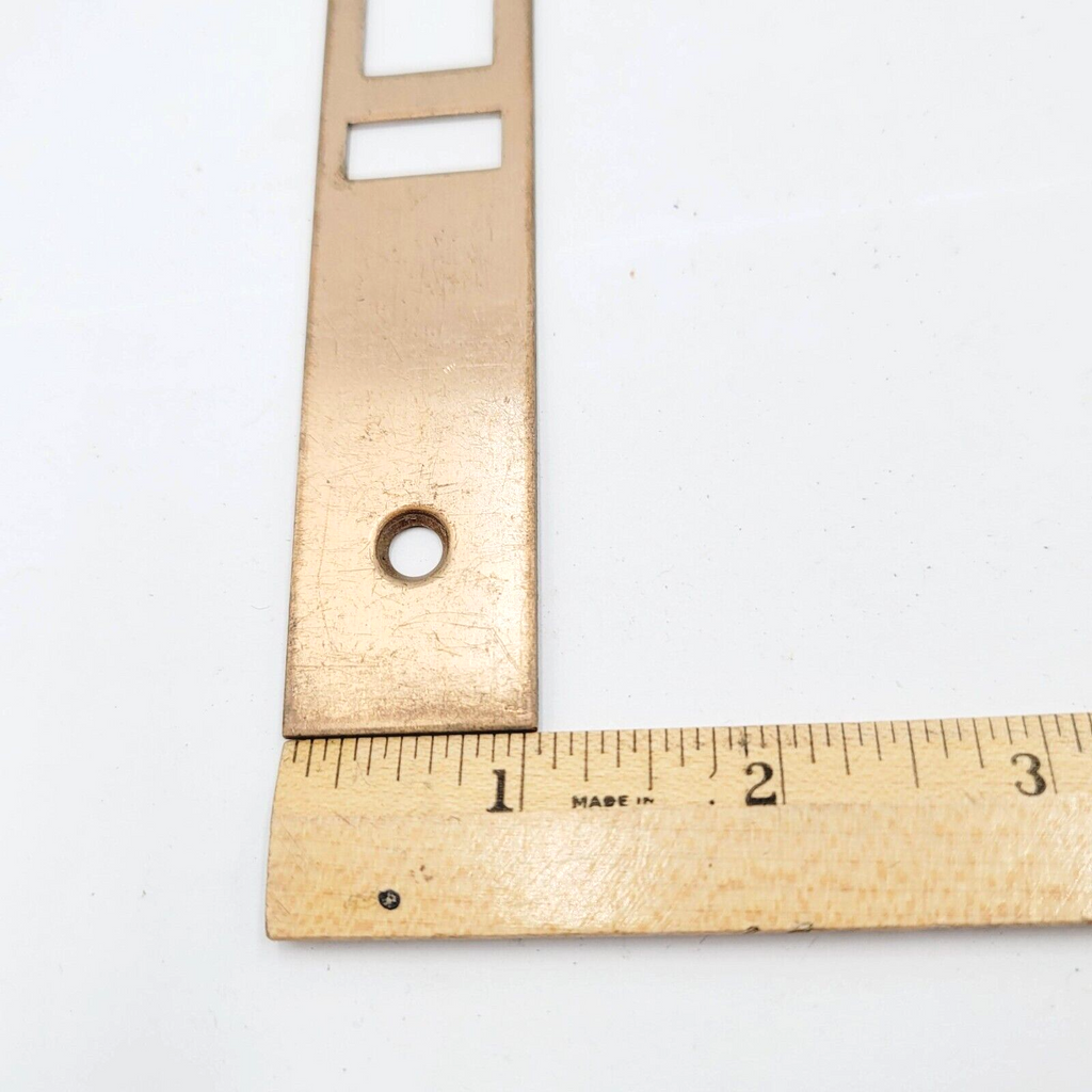 Antique Falcon Brass Door Strike Plate Single Only  Mortise 8" x 1" Reclaimed