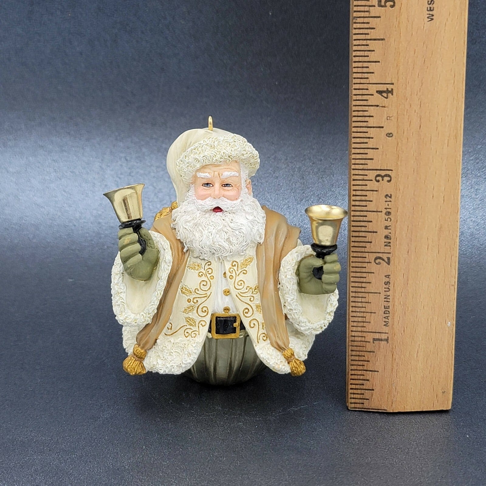 HALLMARK 2004 BELL SANTA ORNAMENT JOLLY OLD KRIS JINGLE 3 1/4"