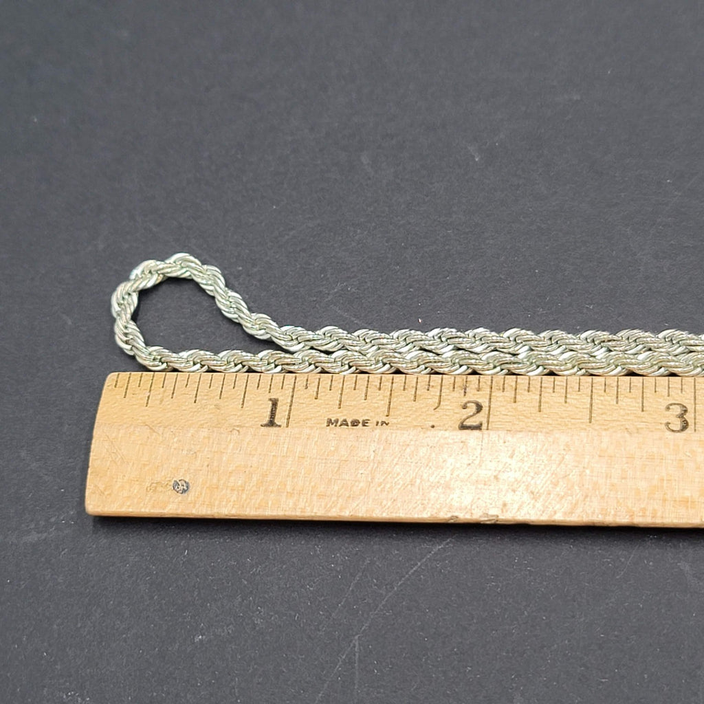 Vintage Revelon Twist Rope Necklace Silver tone Estate Costume Jewelry 24"
