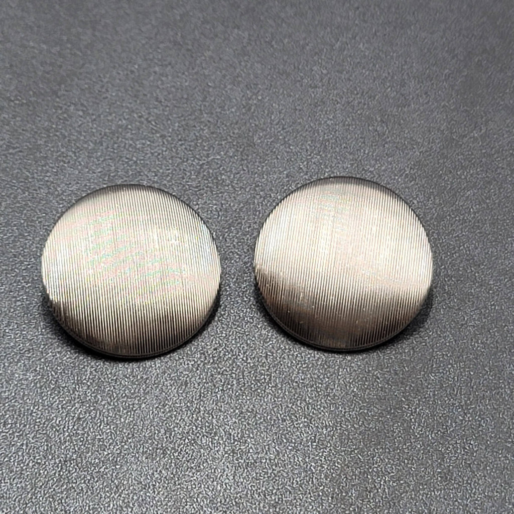 Vintage Lisner Clip on Earrings Large Grooved Disc 1.25"