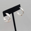 Twist Hoops Pierced Earrings Silver tone Dangle 1"