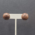 Vintage Clip on Earrings Solid Wood Dome Studs 3/4" MCM