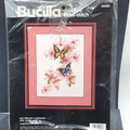 Vintage Bucilla Cross Stitch Kit Butterflies Dogwood Flowers 9x12 40460 NEW