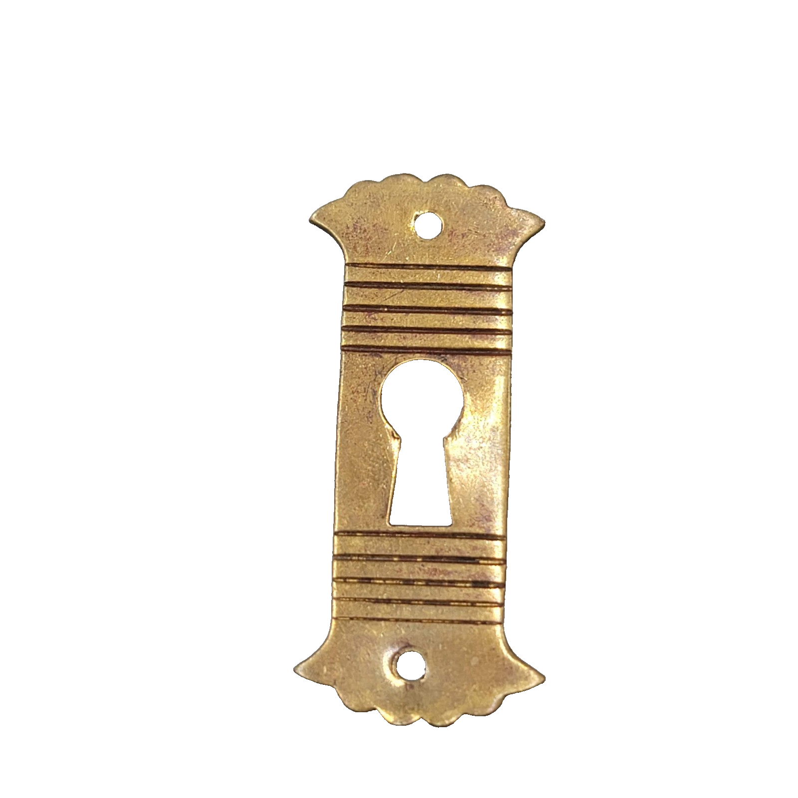 Vintage Ornate Brass Skeleton Keyhole Escutcheon Salvage Hardware 2" (53)