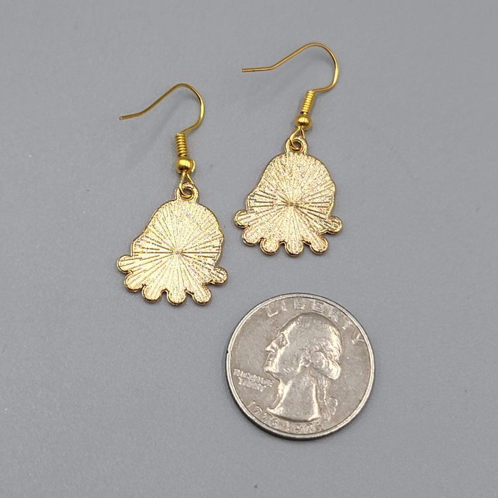 Christmas Elf Pierced Earrings Enamel Gold tone Dangle 3/4" New