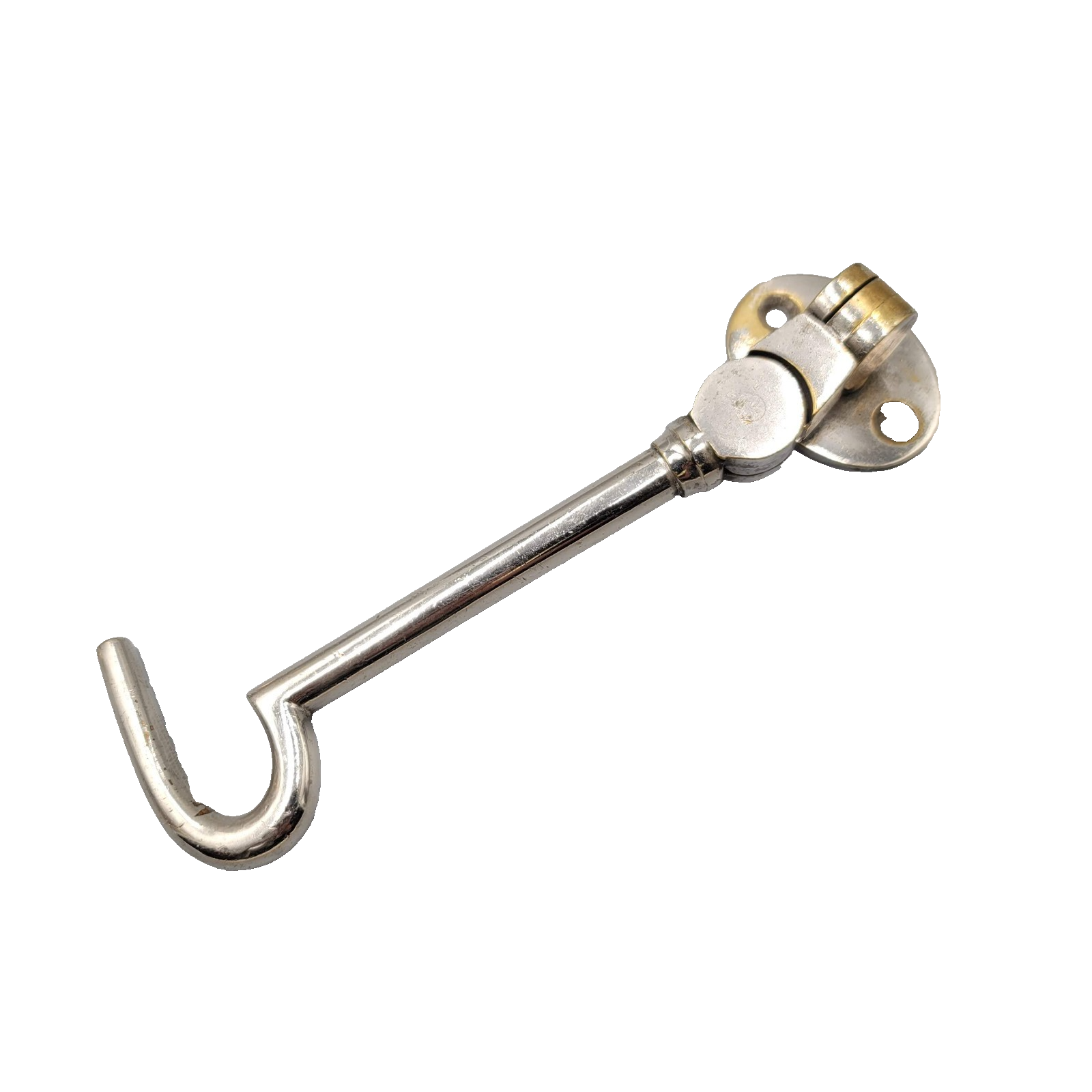 Vintage Heavy Duty Gate Hook Silver tone Pivots Salvage Hardware