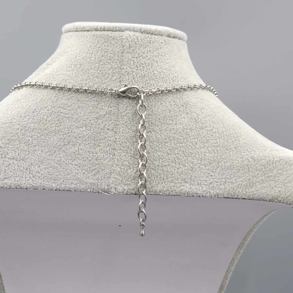 Silver tone Fringe Layered Metal Chain Necklace Unique 18"-20"