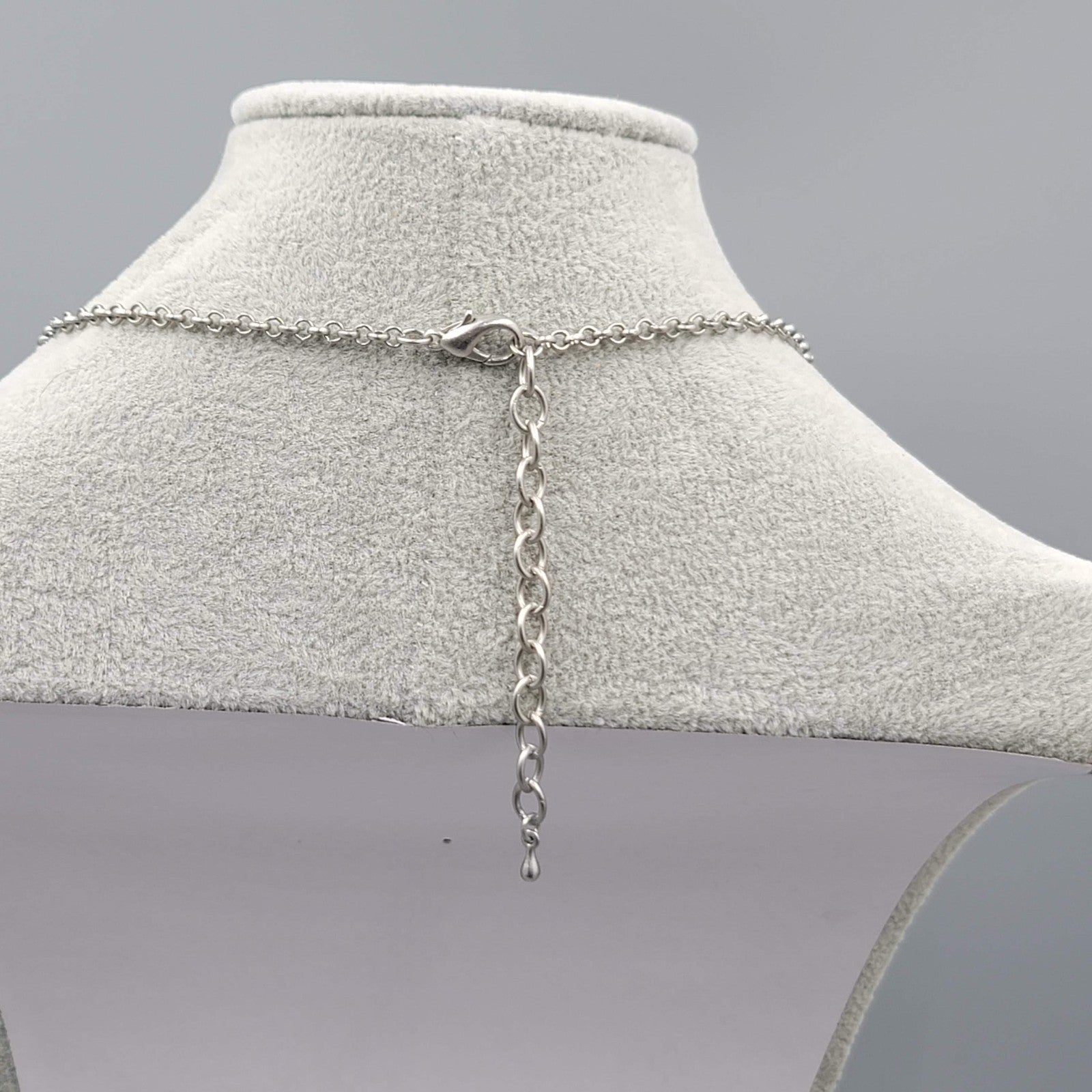 Silver tone Fringe Layered Metal Chain Necklace Unique 18"-20"