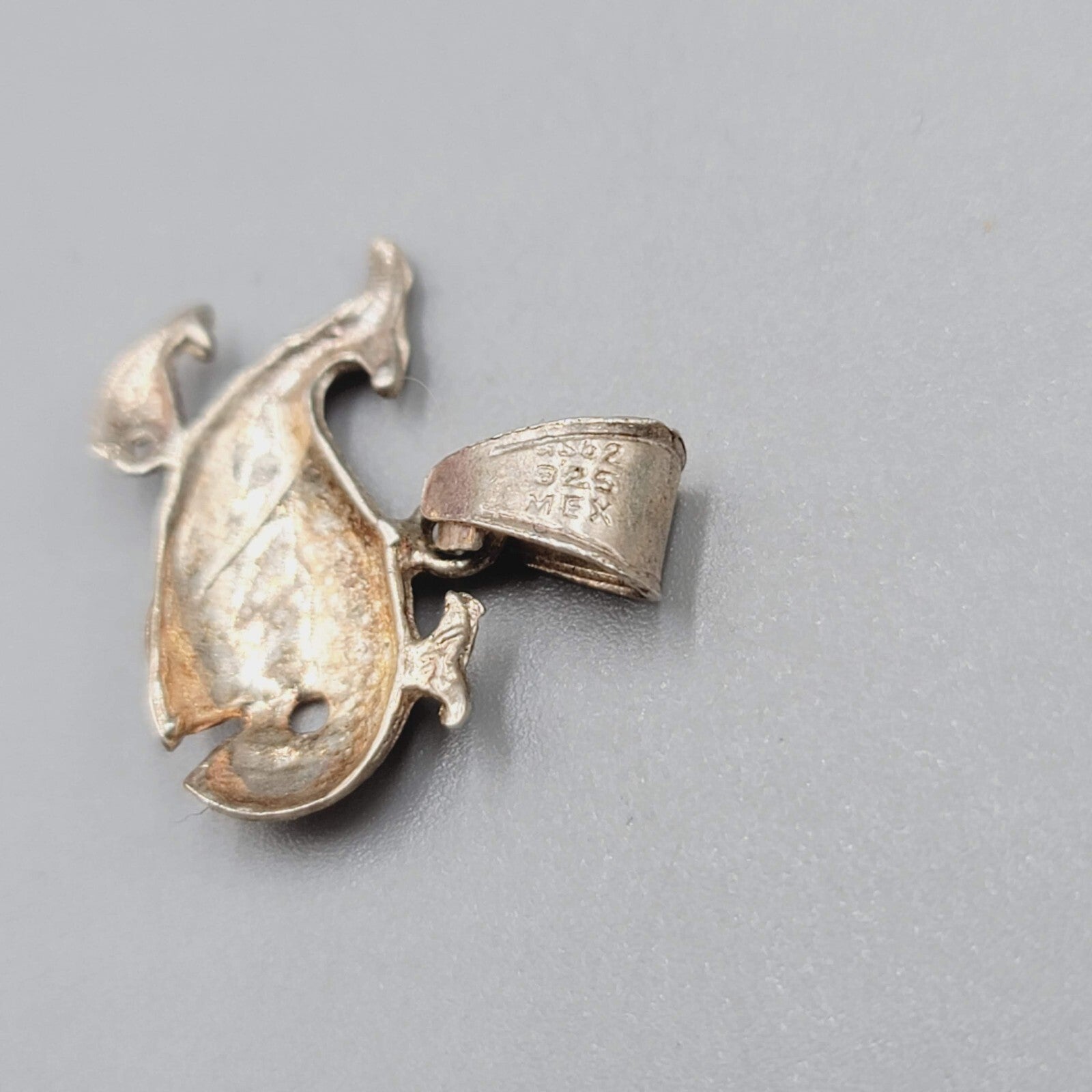 Vintage Sterling Silver Whale Pendant Made in Mexico 5/8"