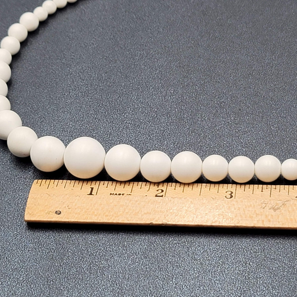 Vintage Designed by Paula Necklace Graduated White Beads 22"