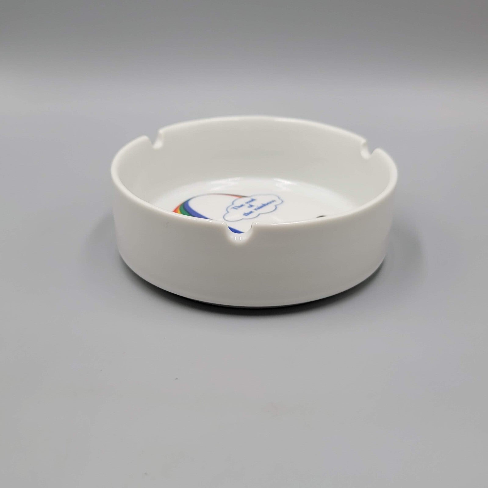 Dallas Texas Rainbow Ashtray Ceramic VTG 80s Papel USA Souvenir TX Cowboy Pride