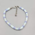 Lavender Purple Dyed Seashell Bead Bracelet 7"-7.5" Adj