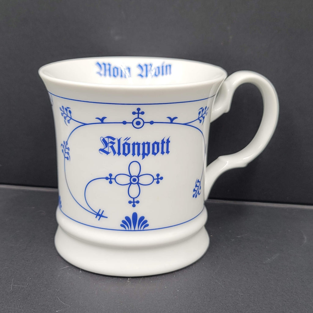 Indian Blue Coffee Mug Finnish White and Blue Tea Cup Ceramic