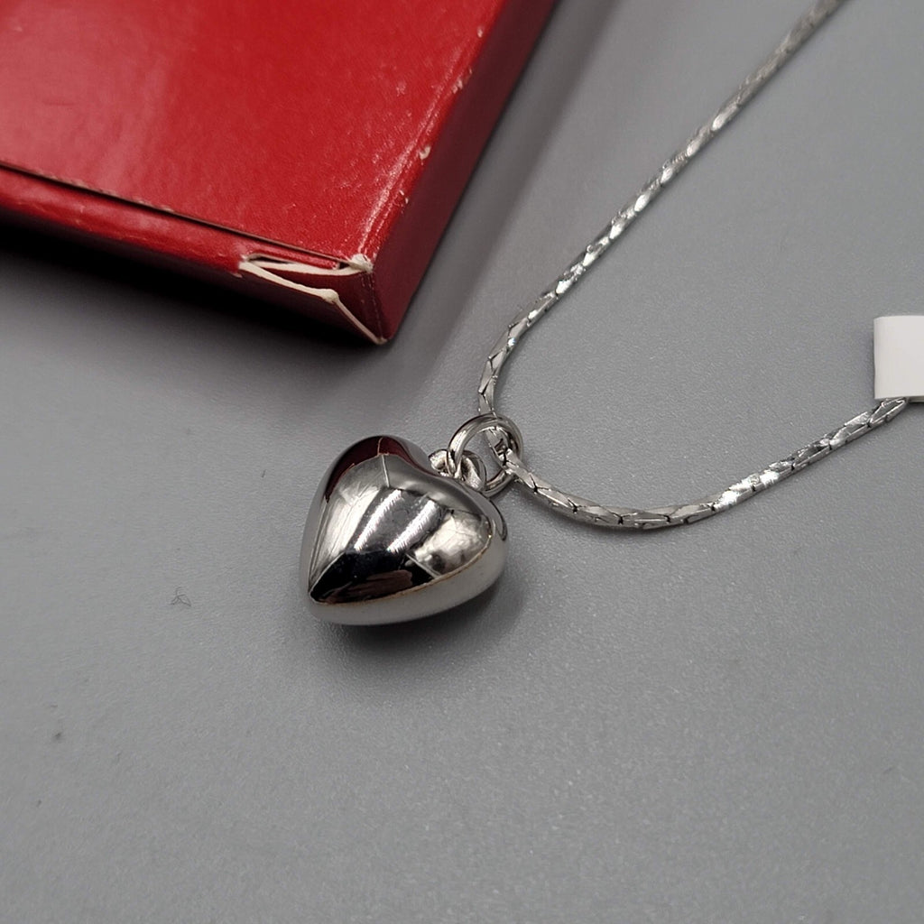Vtg Valentine Hallmark Hearts Delight Silvertone Chain Bracelet Heart Org Box
