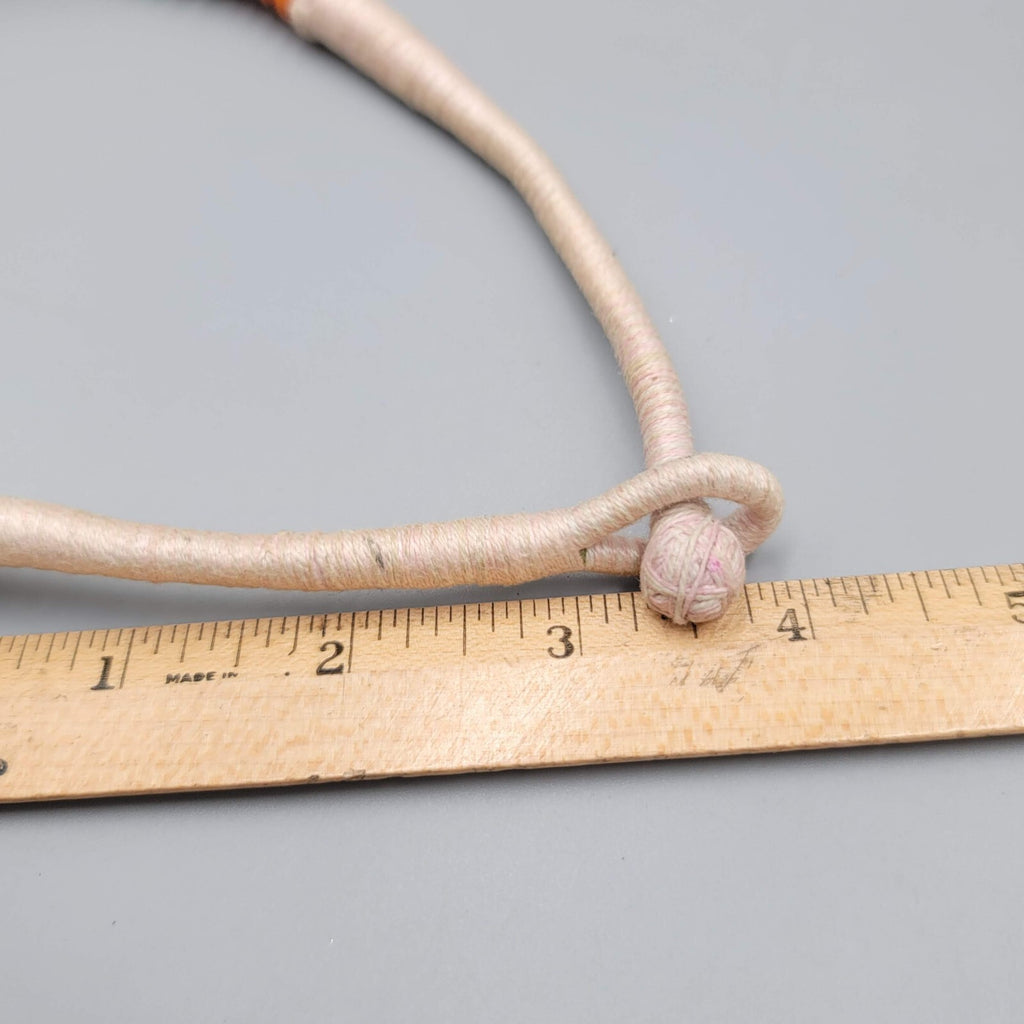 Ashanti Krobo Handmade Beads Necklace African Pastel Colors Thread Wrap 17"