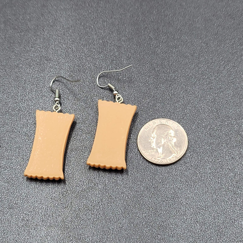 New CADBURY CHOCLAIRS Candy Pierced Earrings Acrylic Dangle 1.25"