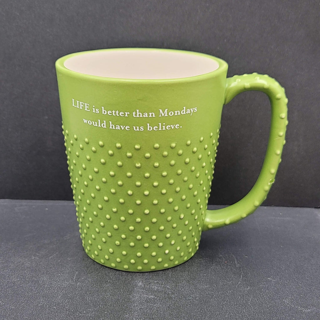 HALLMARK COFFEE MUG Life is better than Mondays would have us believe 12oz Green