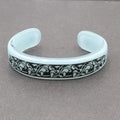 Solid GLASS CUFF Bracelet Blue Black Sea Creature Design
