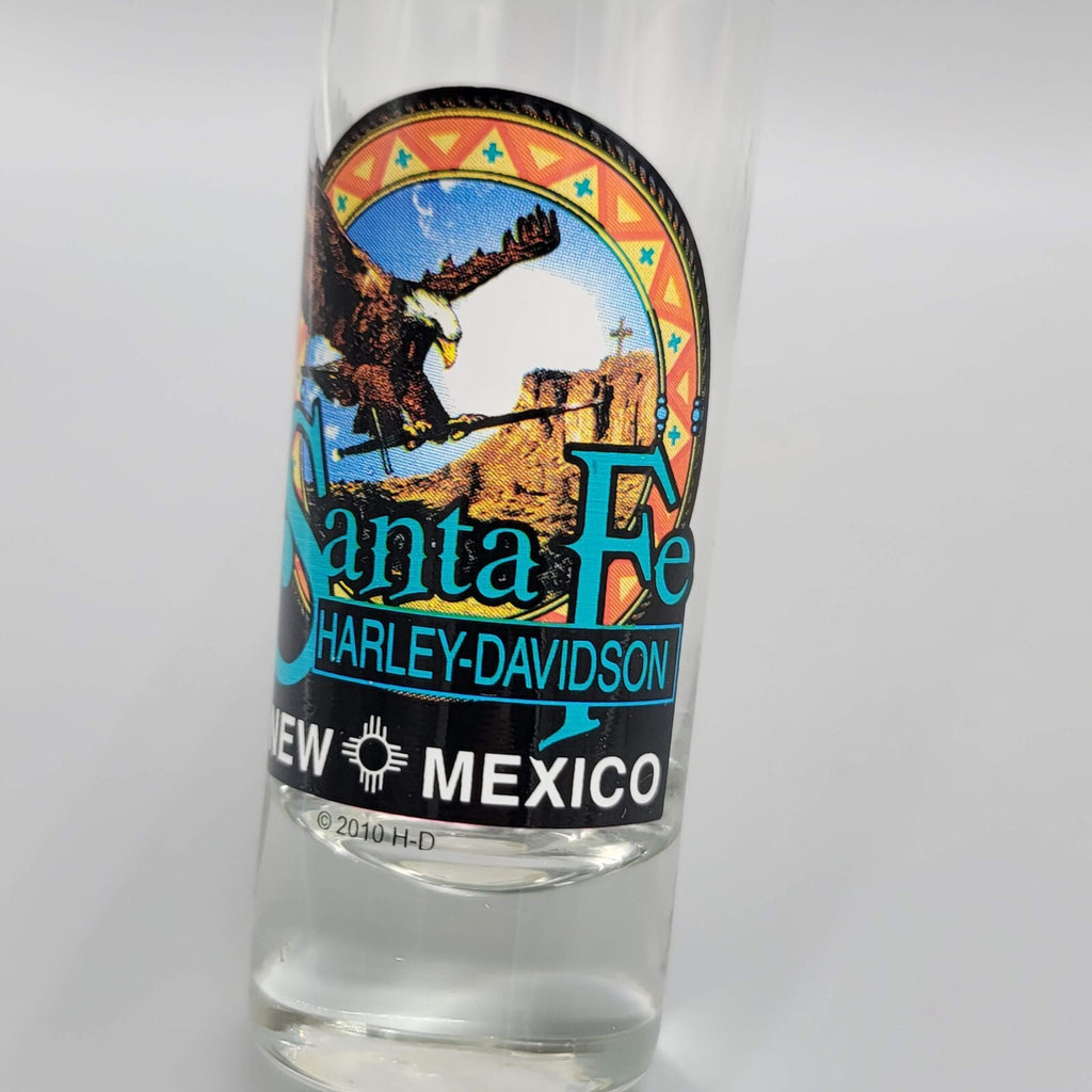 Santa Fe Harley Davidson New Mexico Tall Shot Glass Shooter 4 in