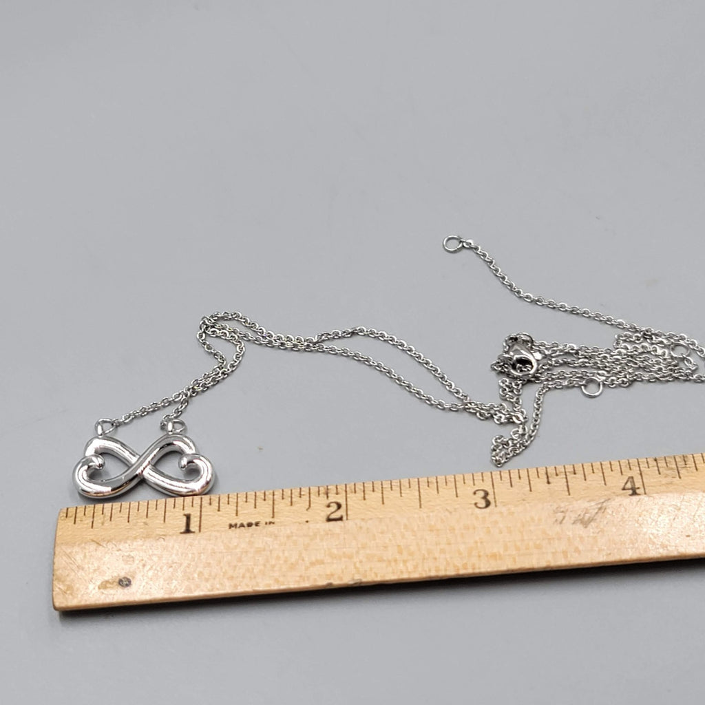 Infinity Heart Pendant Necklace Silver Plated 14" 16" 18" 20"