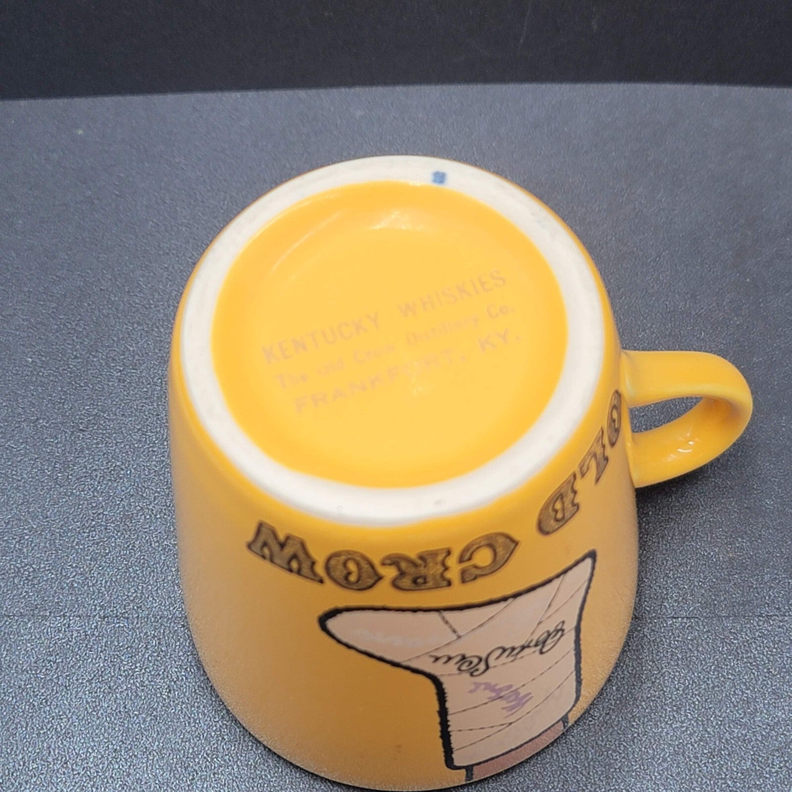 Old Crow Kentucky Whiskies Signed Cast Ceramic Mug Coffee Cup