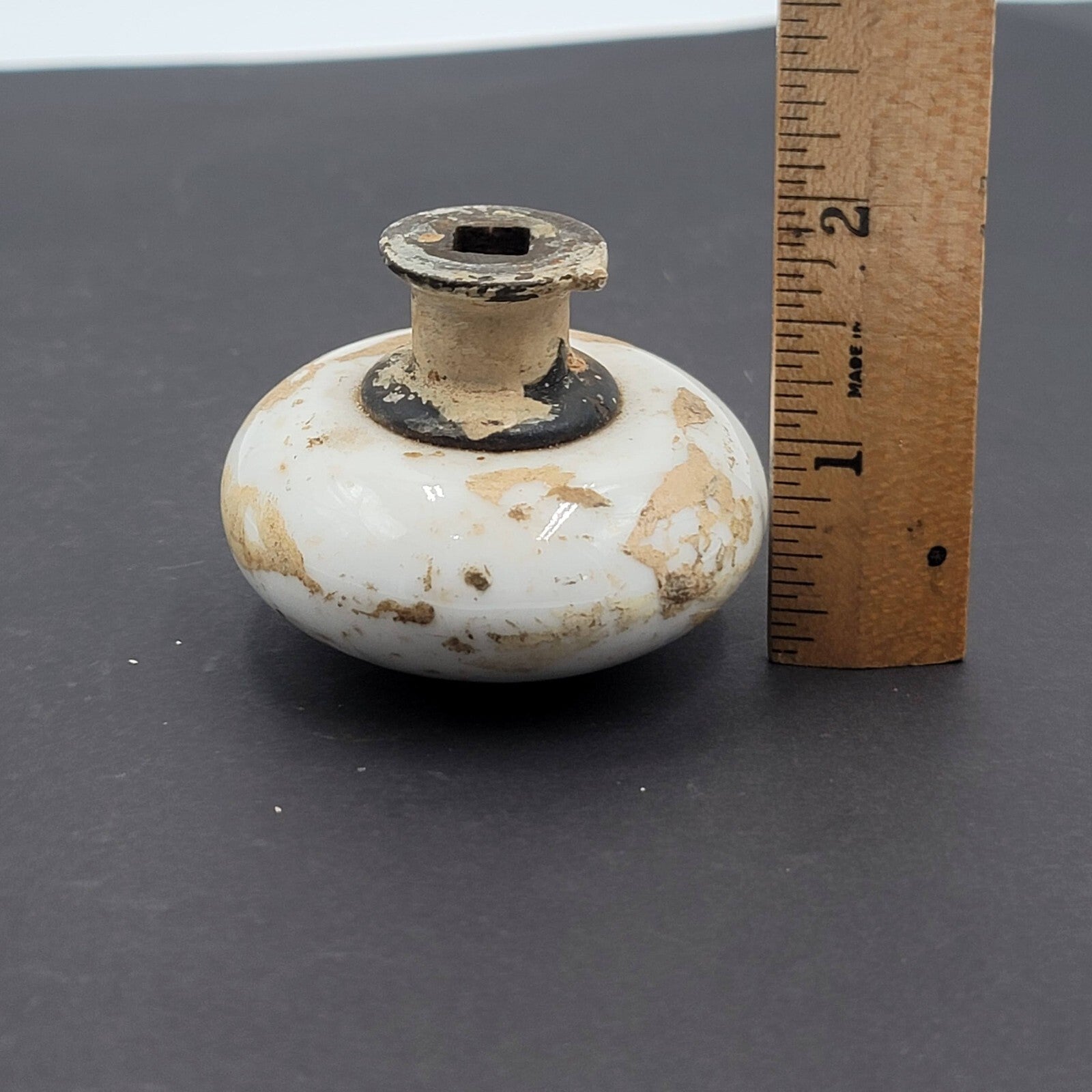 Vintage SINGLE White Porcelain Doorknob Salvage Door Hardware 54sdk
