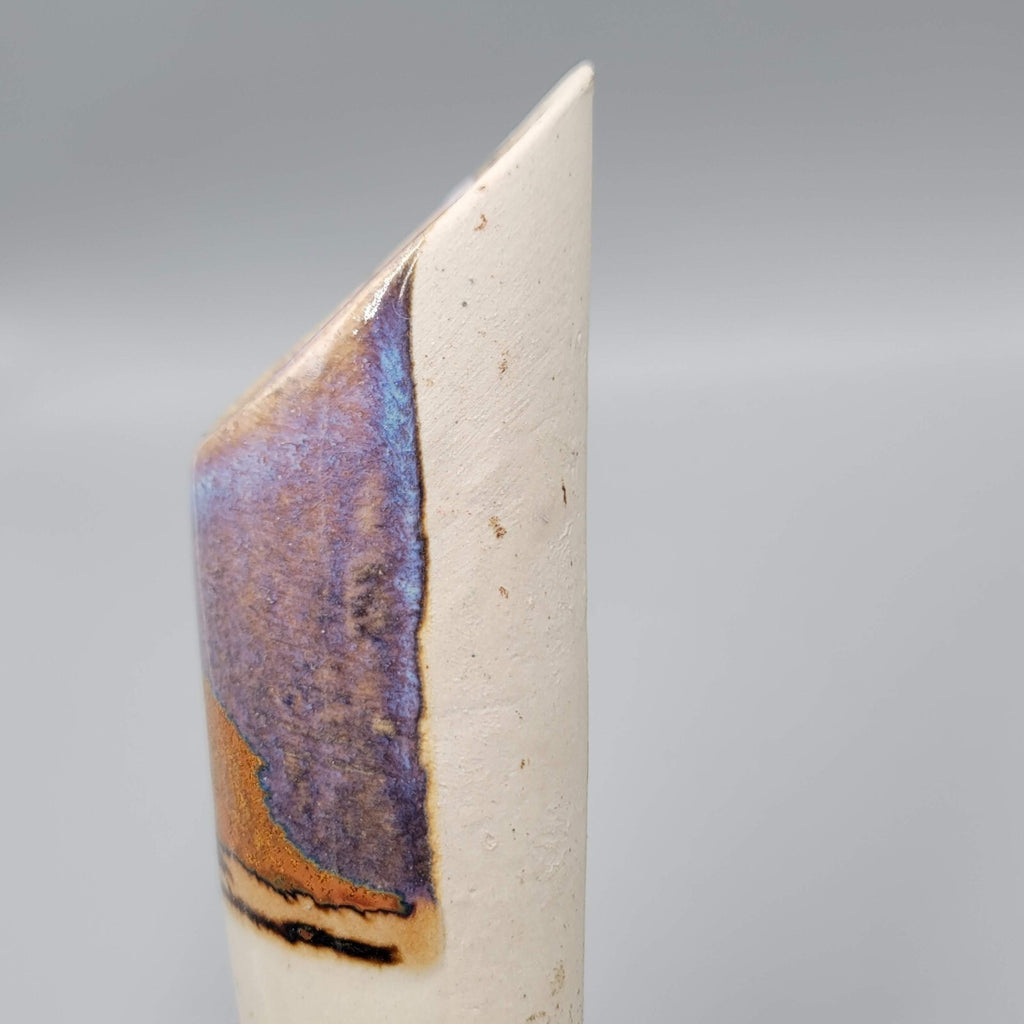 Vintage Wall Pocket VasePottery Handmade Artist Signed 1992