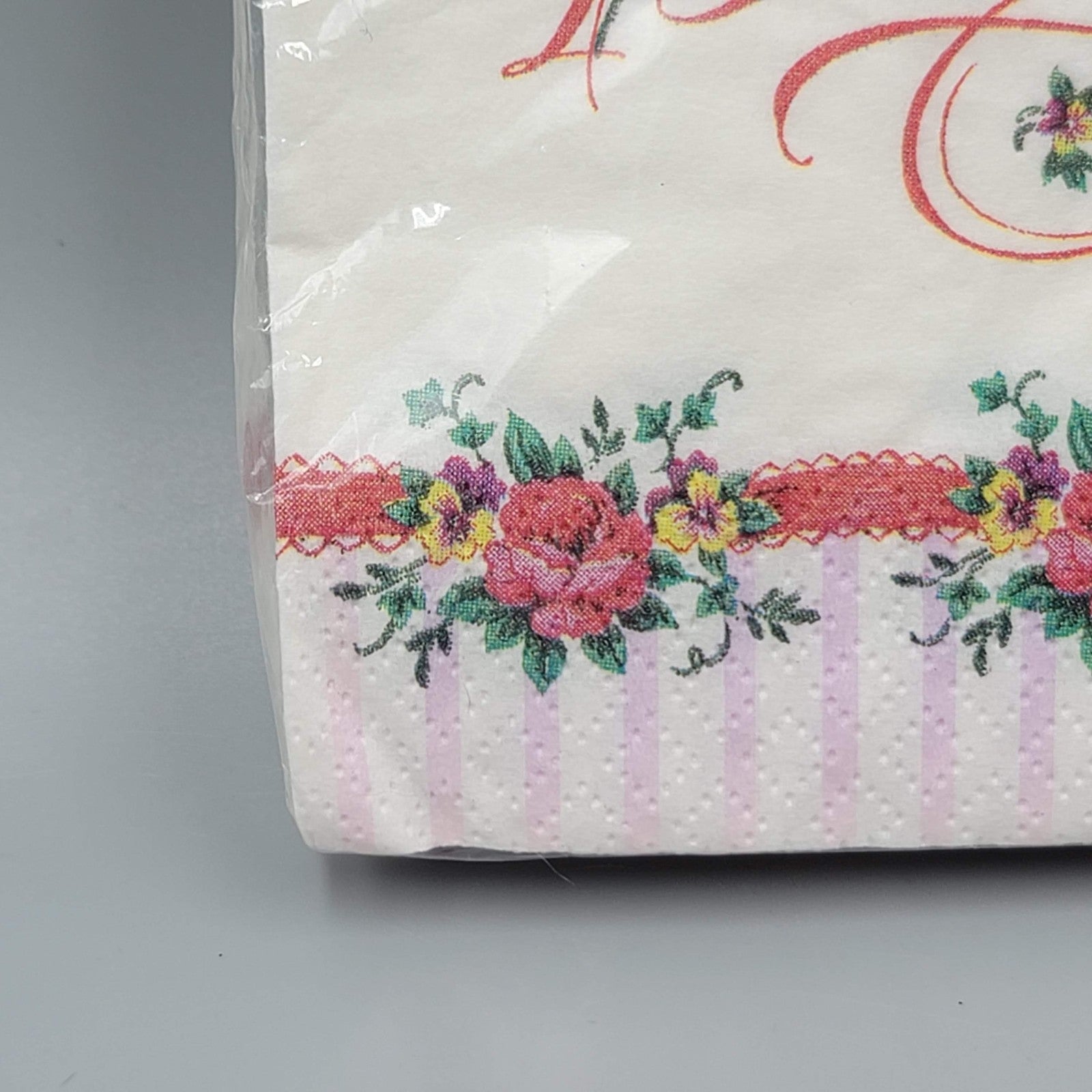 Vintage DesignWare Happy Birthday Bouquet Napkins 16 Pack Floral 3-Ply USA Made