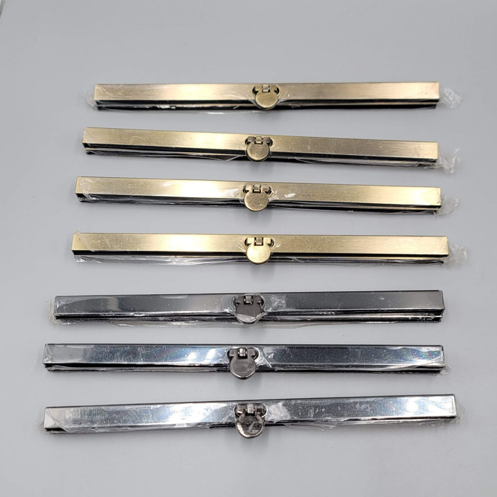 Vintage Metal Purse Clasp Closure Frame Lot of 7 New Old Stock Gunmetal Goldtone