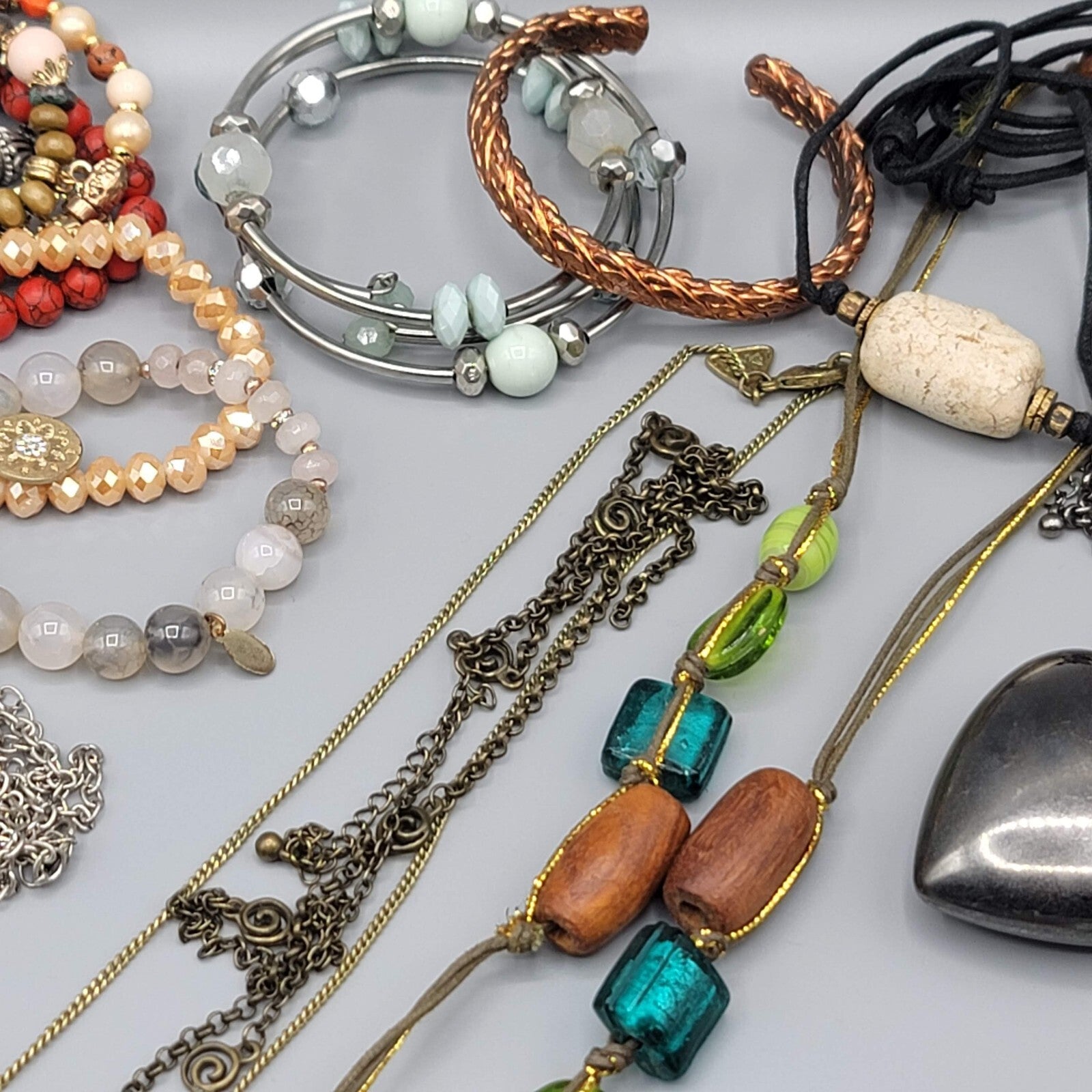 Colorful Jewelry Lot Necklaces Bracelets Earrings 38 pcs ALL WEARABLE or RESALE