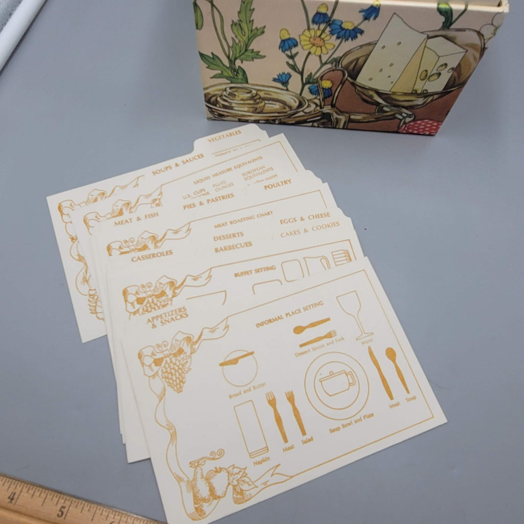 Vintage Index Card Recipe Box w Dividers Chicken Eggs T Cathey