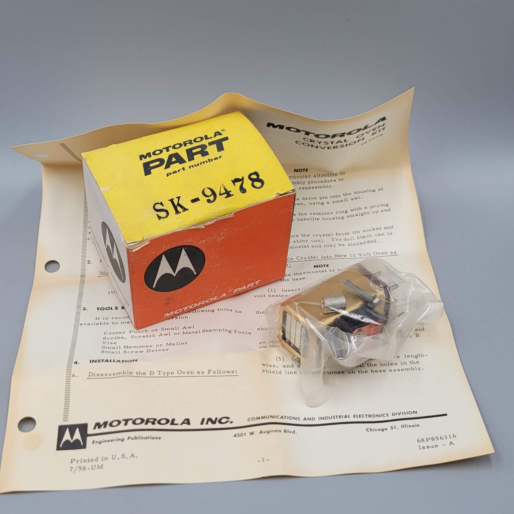 Vintage Motorola Crystal Oven Conversion Kit SK-9478 w Org Box New Old Stock NOS