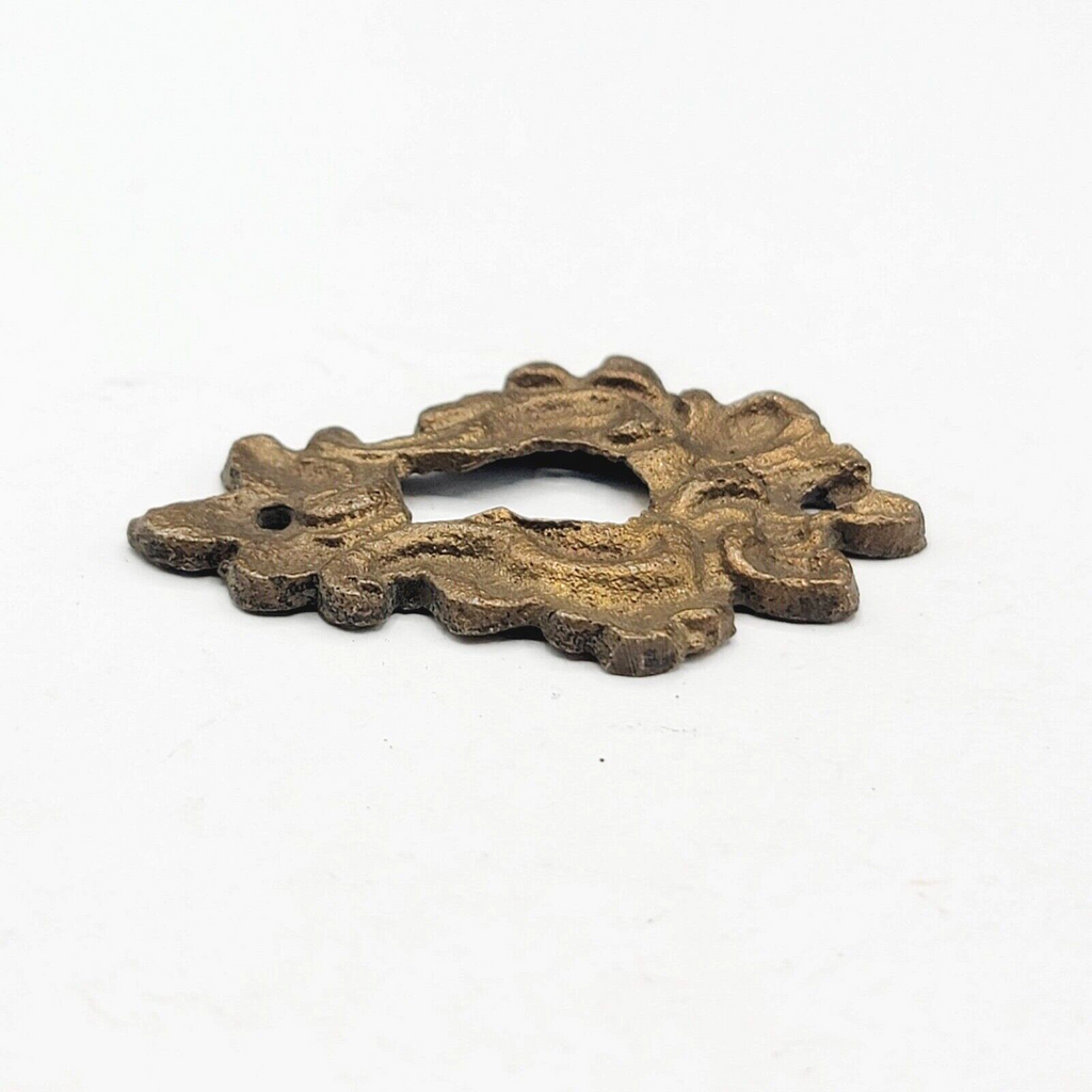 Vintage Ornate Brass Skeleton Keyhole Escutcheon 2" x 1.25" SINGLE ONLY