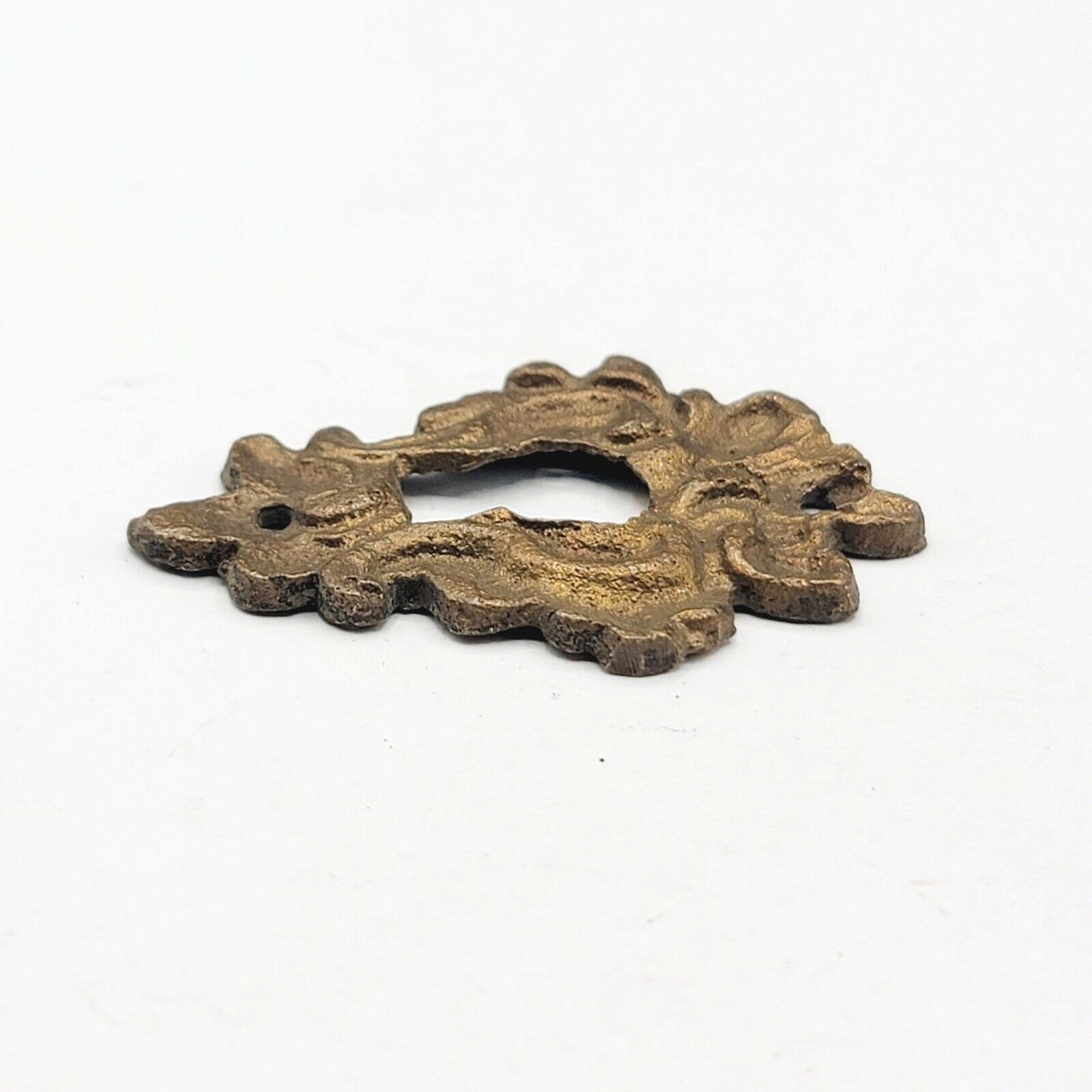 Vintage Ornate Brass Skeleton Keyhole Escutcheon 2" x 1.25" SINGLE ONLY
