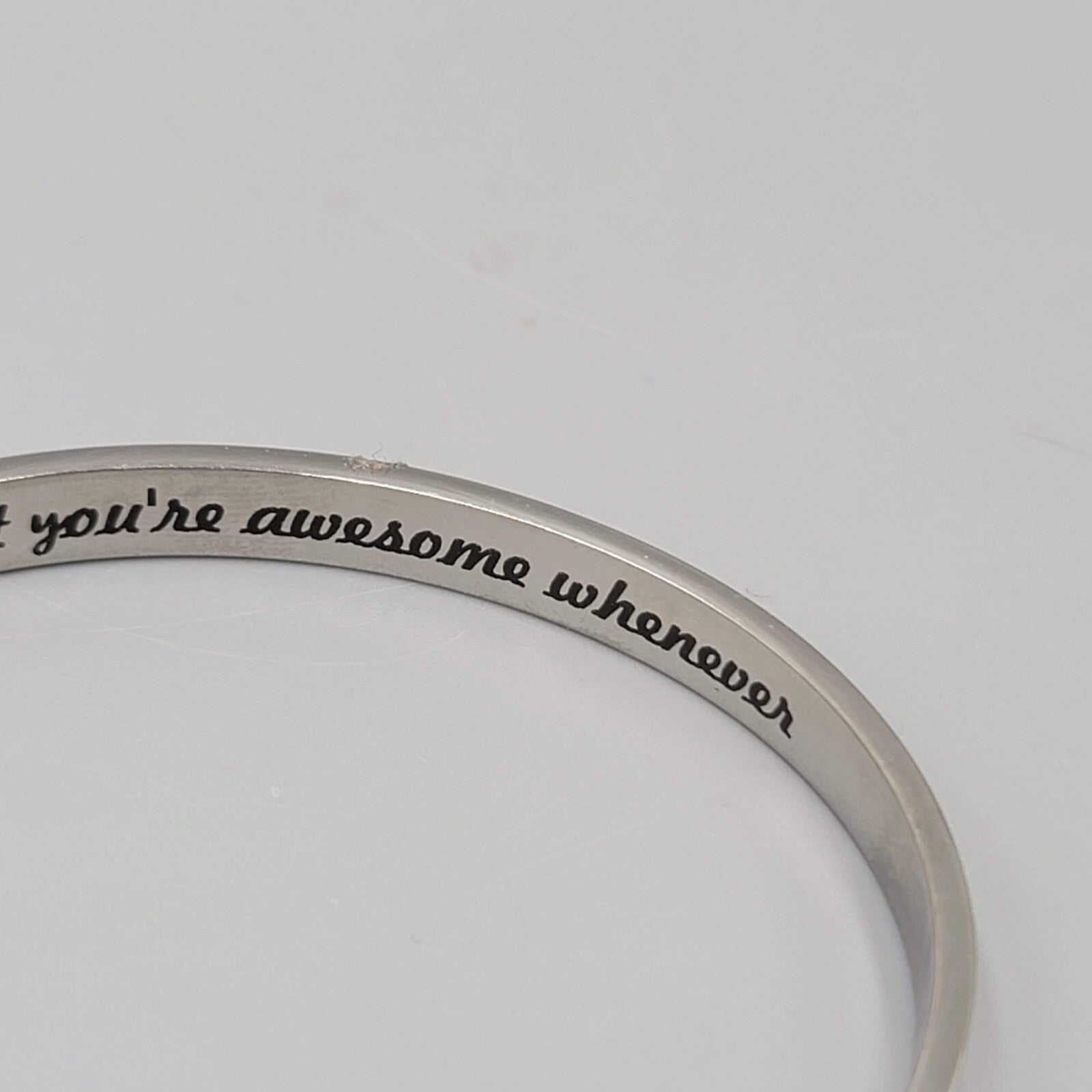 Hidden Message Bracelet Silver tone "Hey, Don't forget you're awesome whenever"
