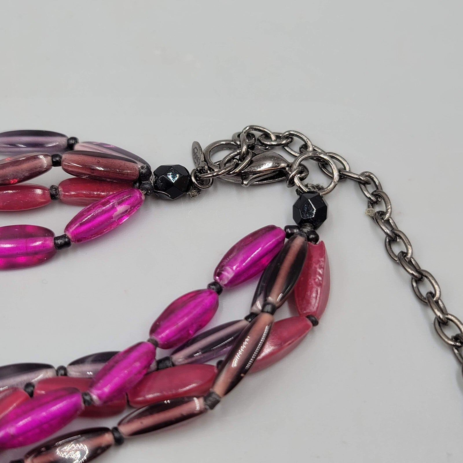 Premier Designs Necklace Shades of Purple Four Strand Long 38"