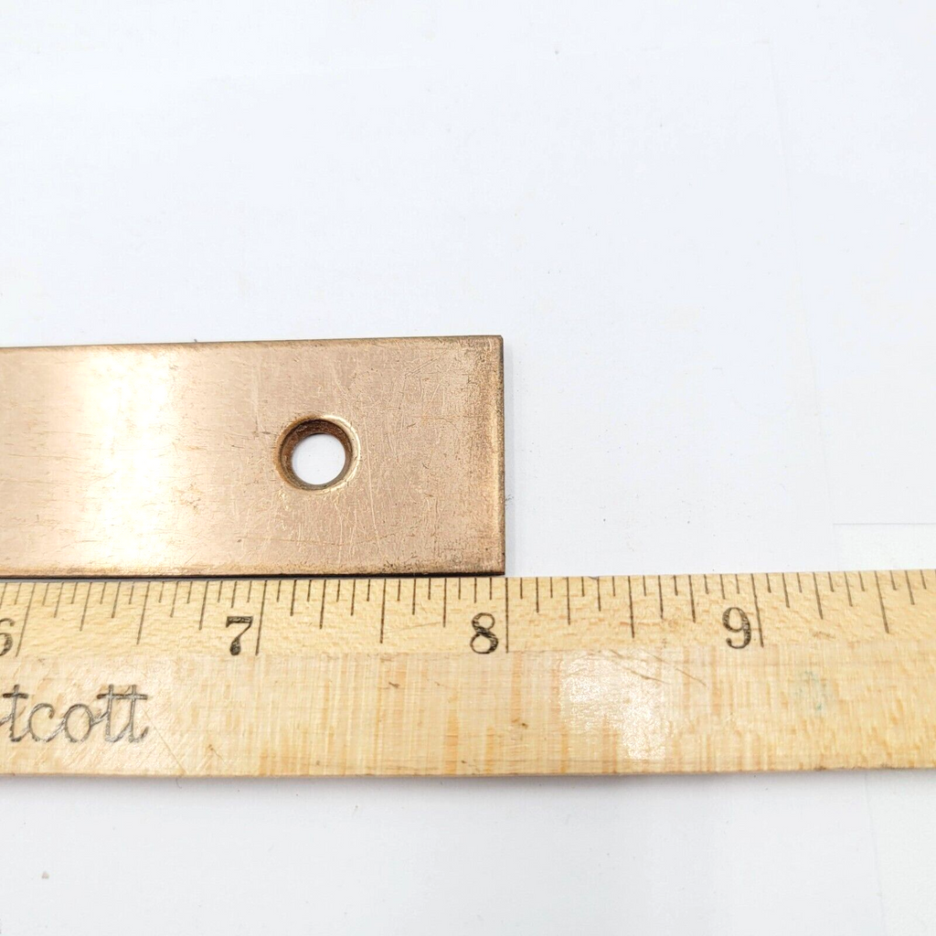 Antique Falcon Brass Door Strike Plate Single Only  Mortise 8" x 1" Reclaimed