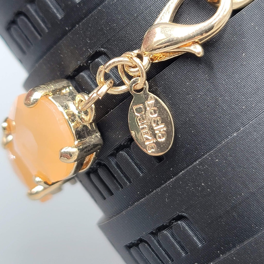 Leslie Danzis Bracelet Gold tone Peach Accents 6.5"-7.5"