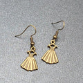 Dress Pierced Earrings Bronze tone Dangle 3/4"