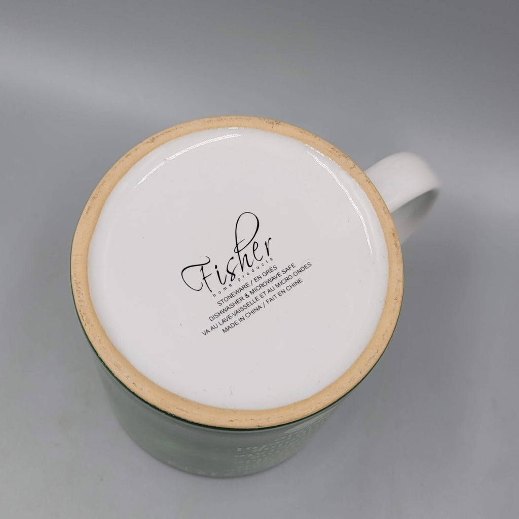 Fisher Capricorn Zodiac Coffee Mug Cup Green Ceramic Astrology Large