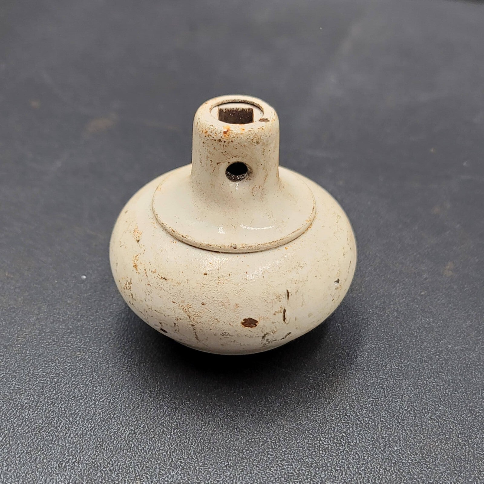 Vintage SINGLE Doorknob Salvage Door Hardware Painted White Shabby Chic