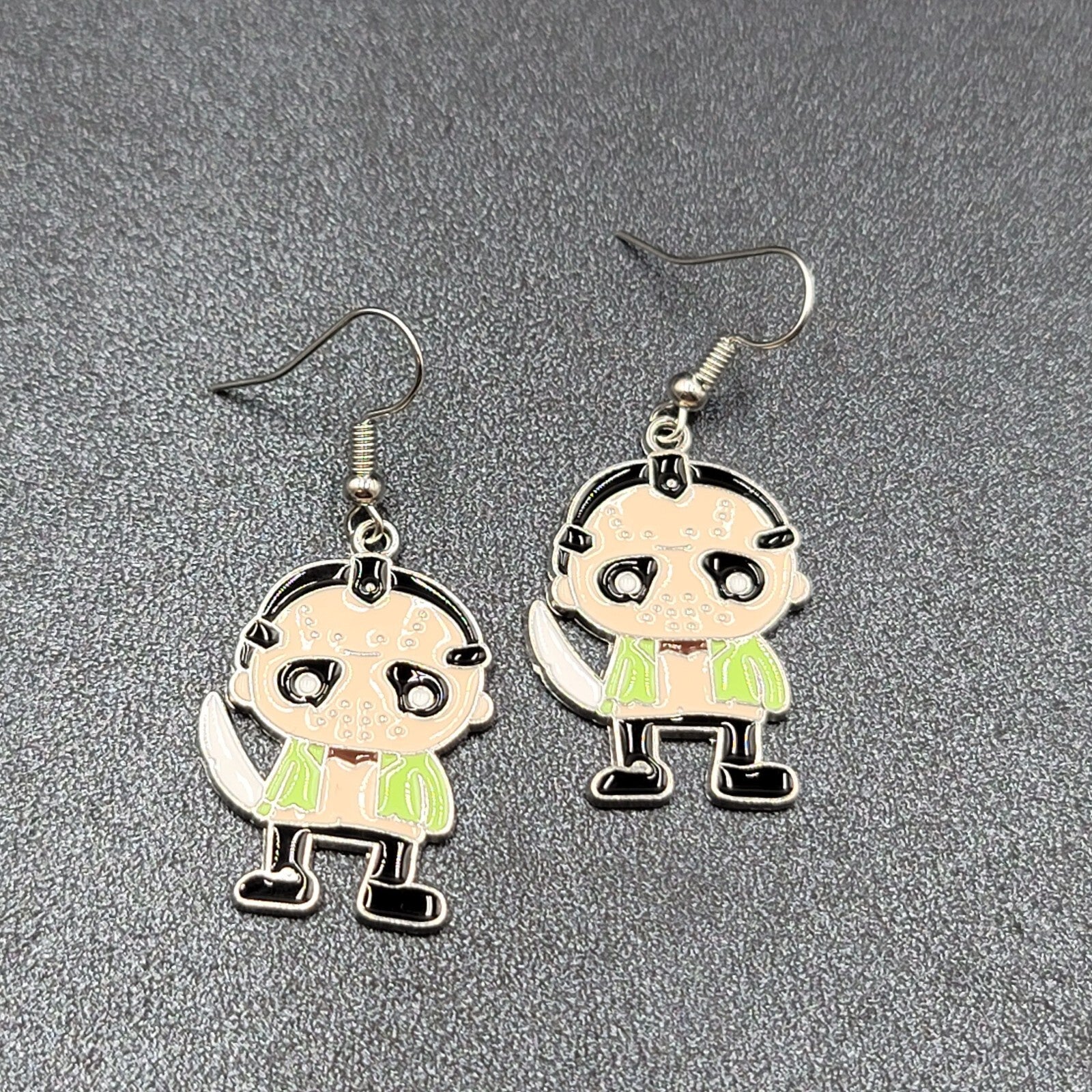 Jason Voorhees Pierced Earrings Enamel Friday the 13th Horror Movie  1.25" FS