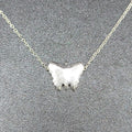 Butterfly Pendant Necklace Silver Plated 19"