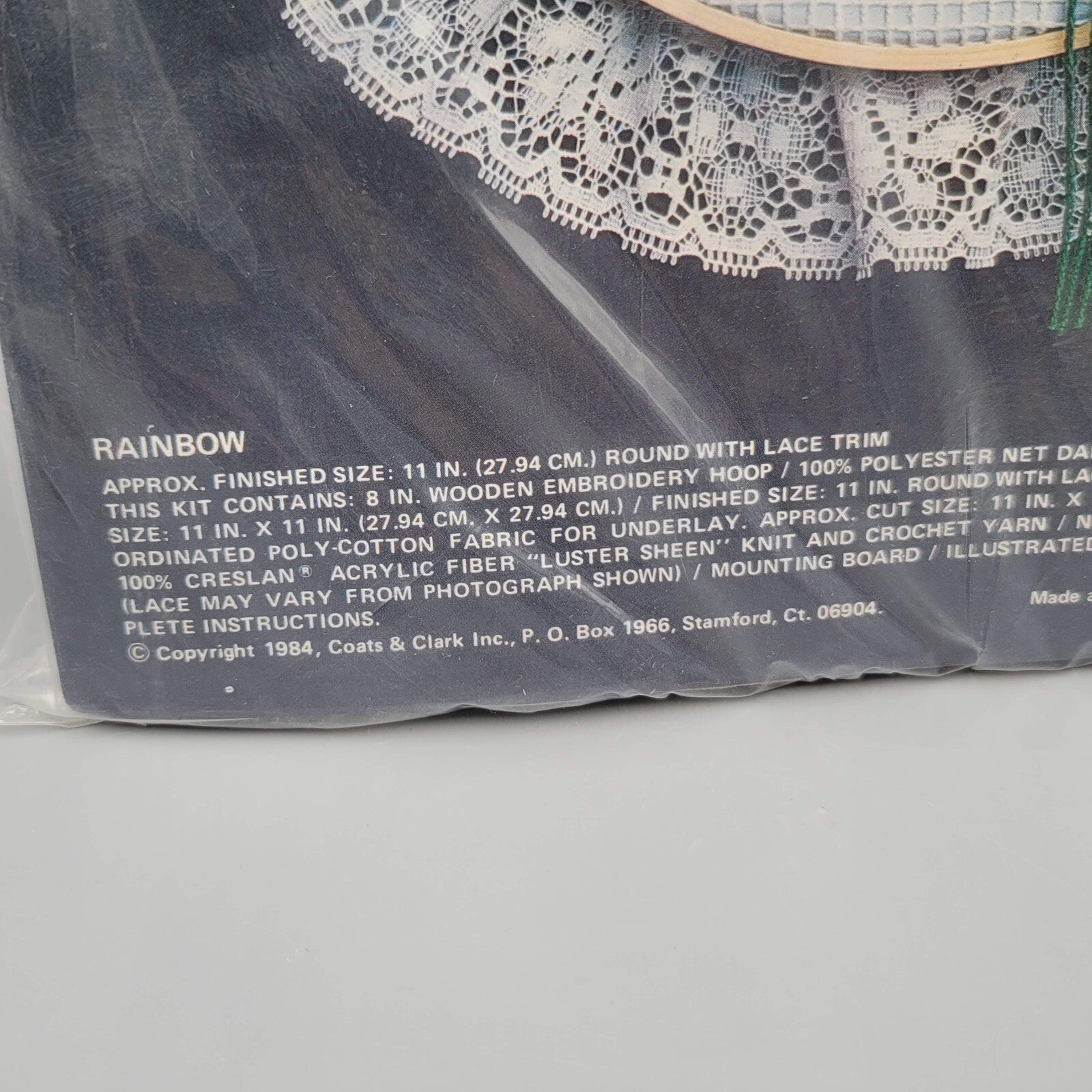 Vintage Red Heart Net Darning Kit Hoop Lace Rainbow Kit 5921-01 NOS