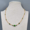 Art Glass Bead Necklace Tan Seed Bead Minimalist 16"